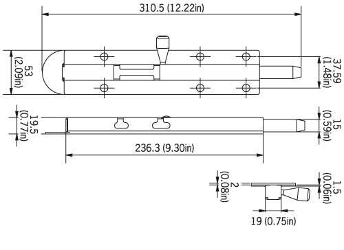 Medium Duty Tower Bolt Range -MSTB
